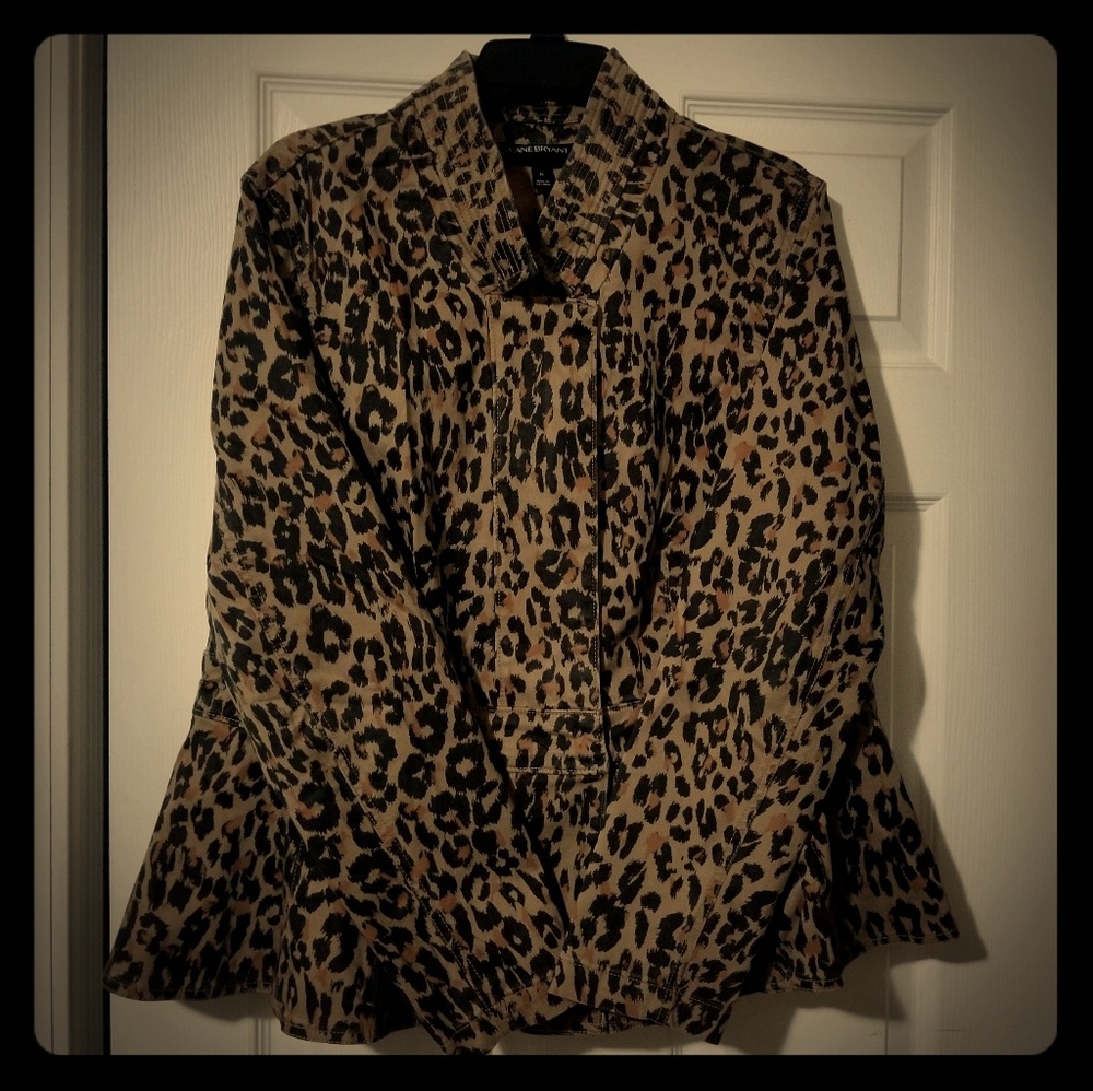 Leopard print peplum jacket